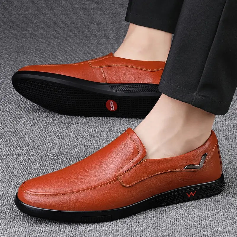 Men's Fashion Handmade Slip-On Loafers - Genuine Leather Casual Shoes, Comfortable and Breathable