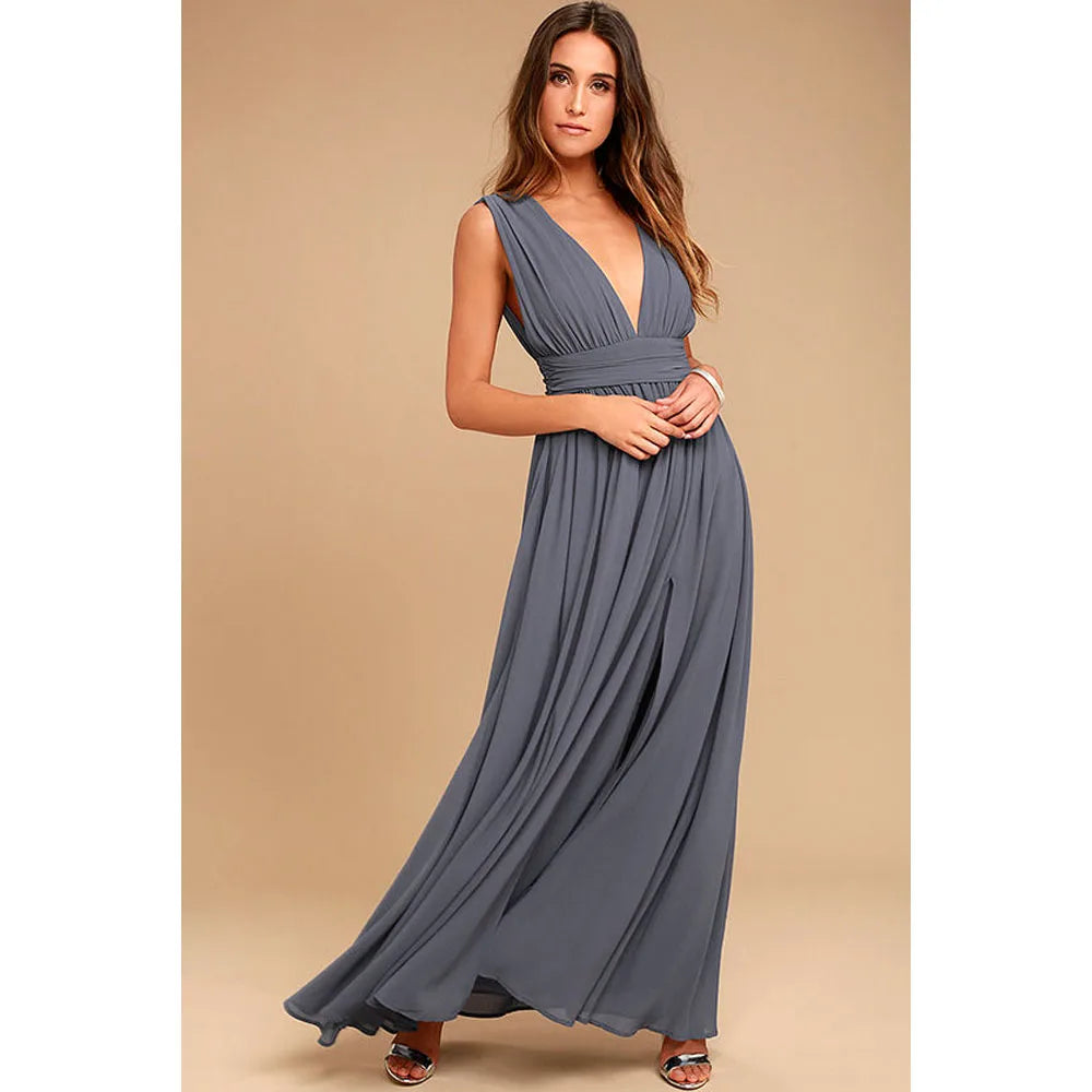 Gadotboutique Summer : Sexy V-Neck Sleeveless Maxi Beach Dress for Women