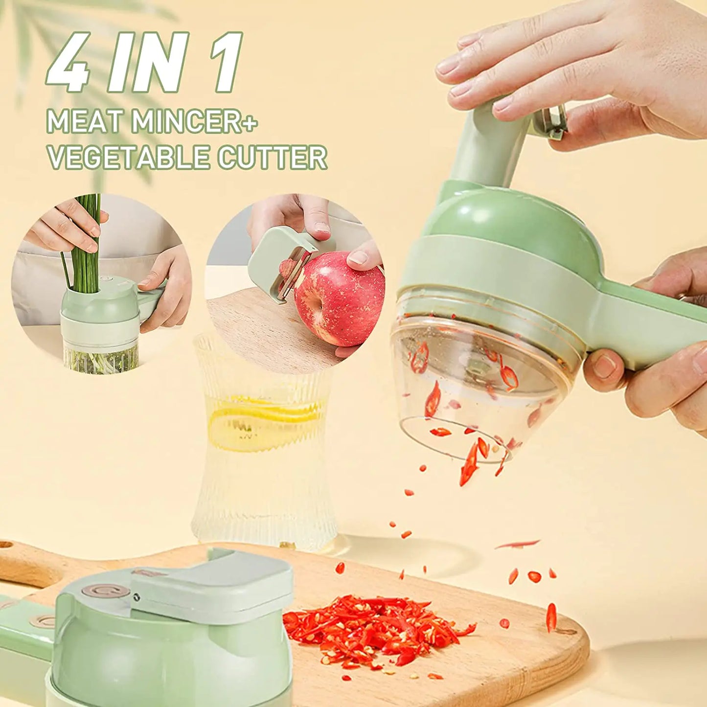 4-in-1 Electric Vegetable Cutter: Your Ultimate Kitchen Companion