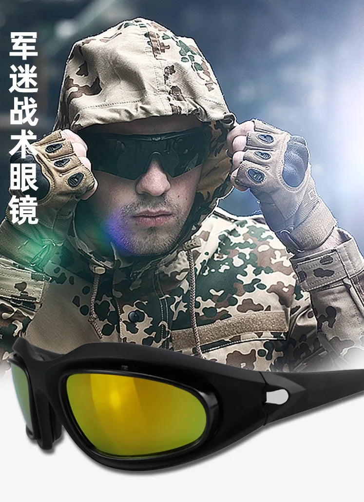 Military Tactical Goggles Set - Polarized Shooting and Riding Glasses, Windproof and Impact-Resistant