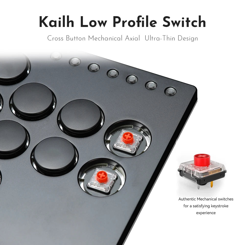 Haute42 Metal Joystick Hitbox Controller - Arcade Fighting Stick for PC, PS3, PS4, Switch, Steam, Mini Leverless Controller