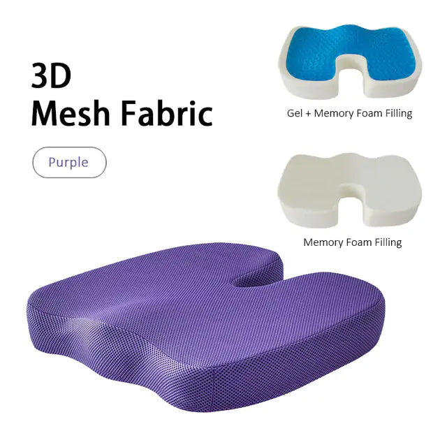 Gel Orthopedic Memory Foam U Coccyx Travel Seat Cushion - Ultimate Comfort On-the-Go