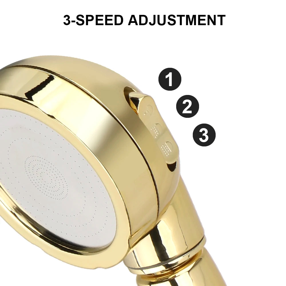 High Pressure Shower Head - 3 Spray Settings, Handheld with ON/OFF Pause Switch, 360-Degree Rotation, Bathroom Accessories