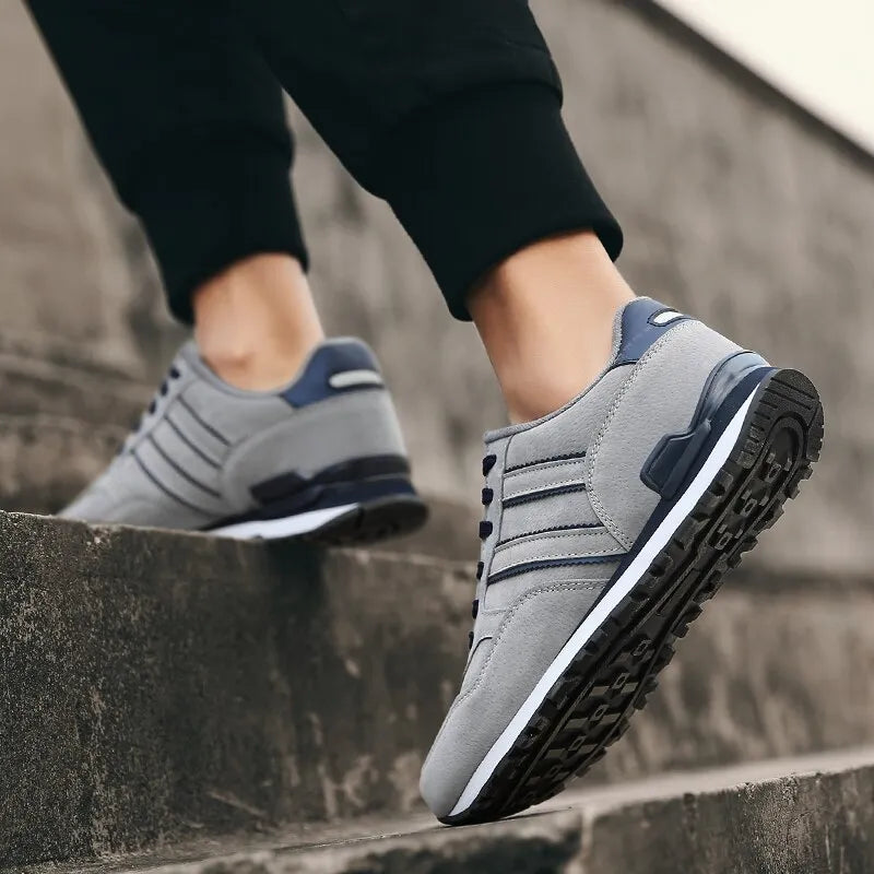 Premium Comfort & Style: Men's Leather Casual Sneakers