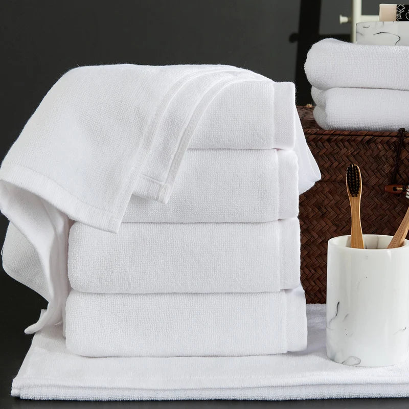Luxury: Spa-Quality White Embroidered Bath Towels