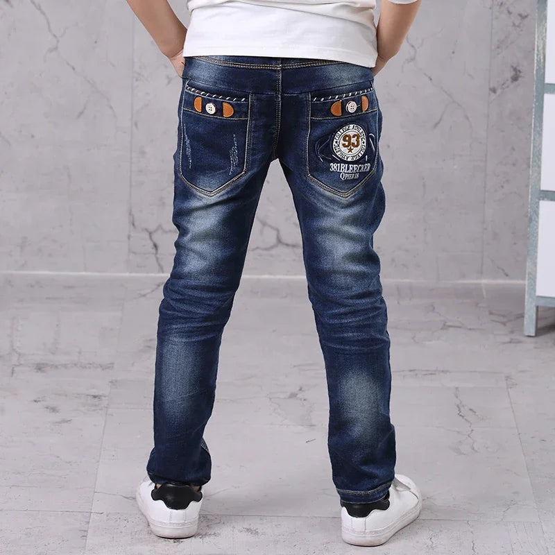 IENENS Classic Kids Boys Jeans - Casual Denim Long Trousers for Ages 5-13