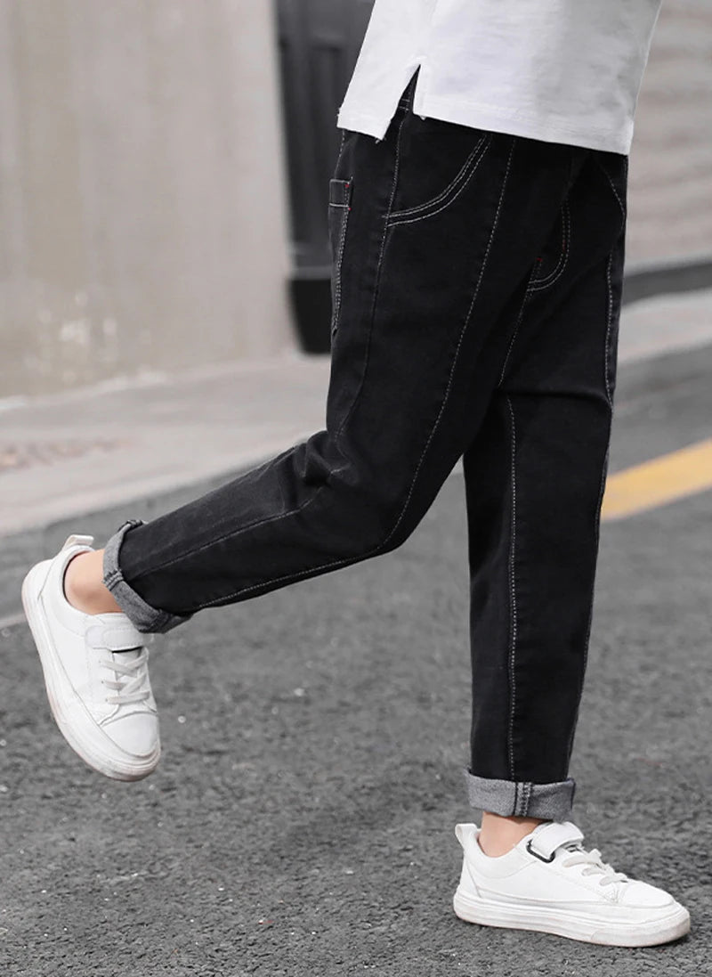 IENENS Kids Boys Jeans - Stretch Denim Long Pants for Spring and Autumn