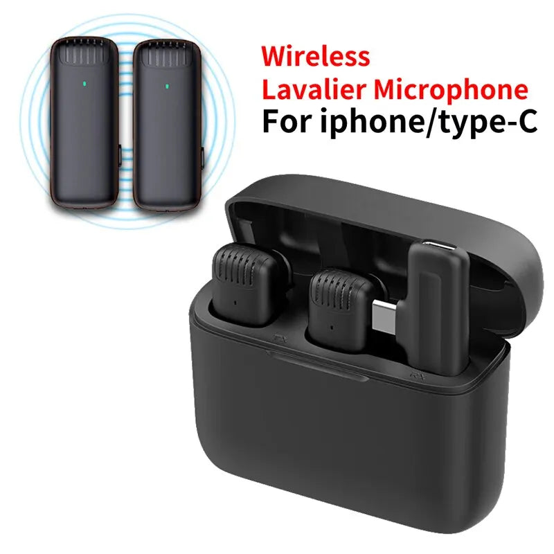 J13 Wireless Lavalier Microphone with Charging Case - Portable Audio/Video Receiver, Mini Mic for iPhone, Android, Tablet, and Gaming Live