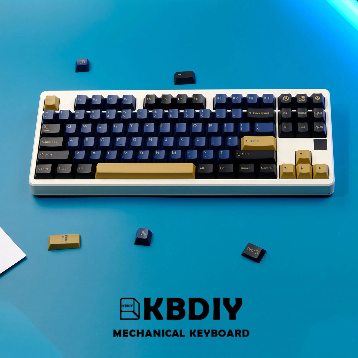KBDiy GMK Keycap Set - Double Shot PBT Keycaps, Cherry Profile, Available in Olivia, Shoko, Jamon, WOB, Red Samurai, Botanical Themes for Mechanical Keyboards