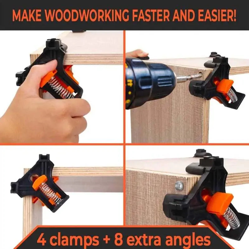 Carpenter's Right Angle Clamp - Effortless One-Handed Operation for Perfect Corners