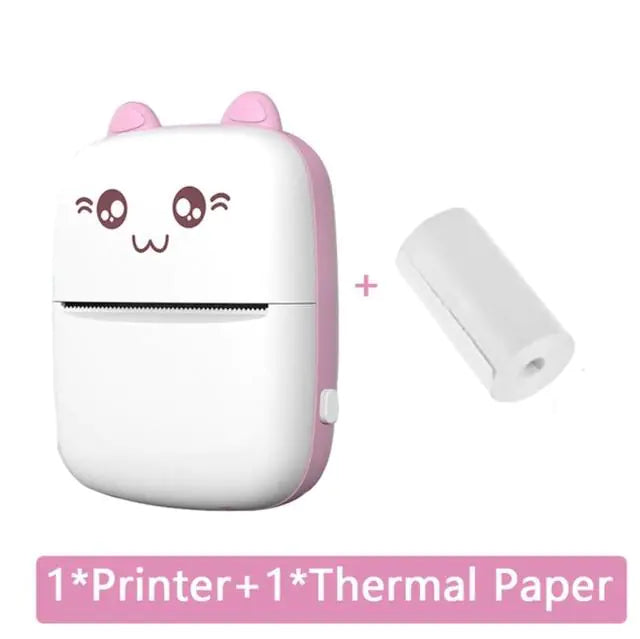 Portable Mini Thermal Printer - Compact, Lightweight, 200dpi High-Resolution Print Head Bluetooth-Compatible