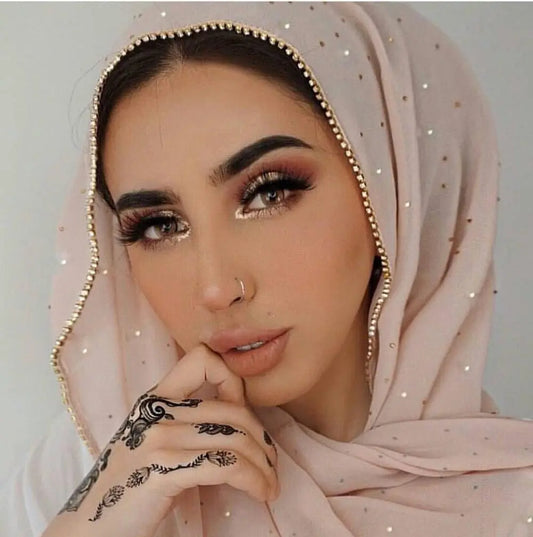 Luxury Gold Chiffon Hijab - Soft Long Head Scarf for Women, Elegant Muslim Shawl and Wrap