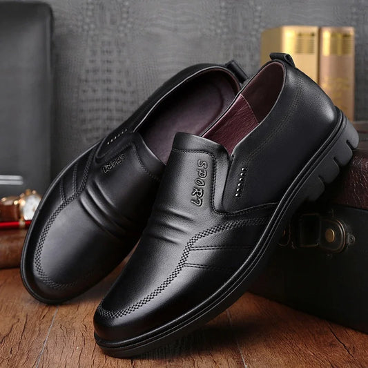 Effortless Style & Comfort: Men's Leather Loafer Sneakers
