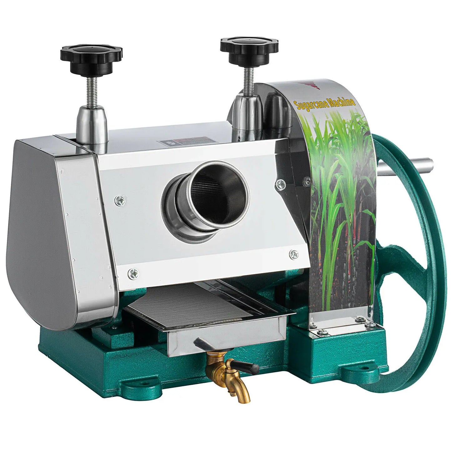 Manual Sugarcane Juicer Machine - Home and Commercial Use, Stainless Steel Cane Press Juice Extractor, 50KG/H Capacity