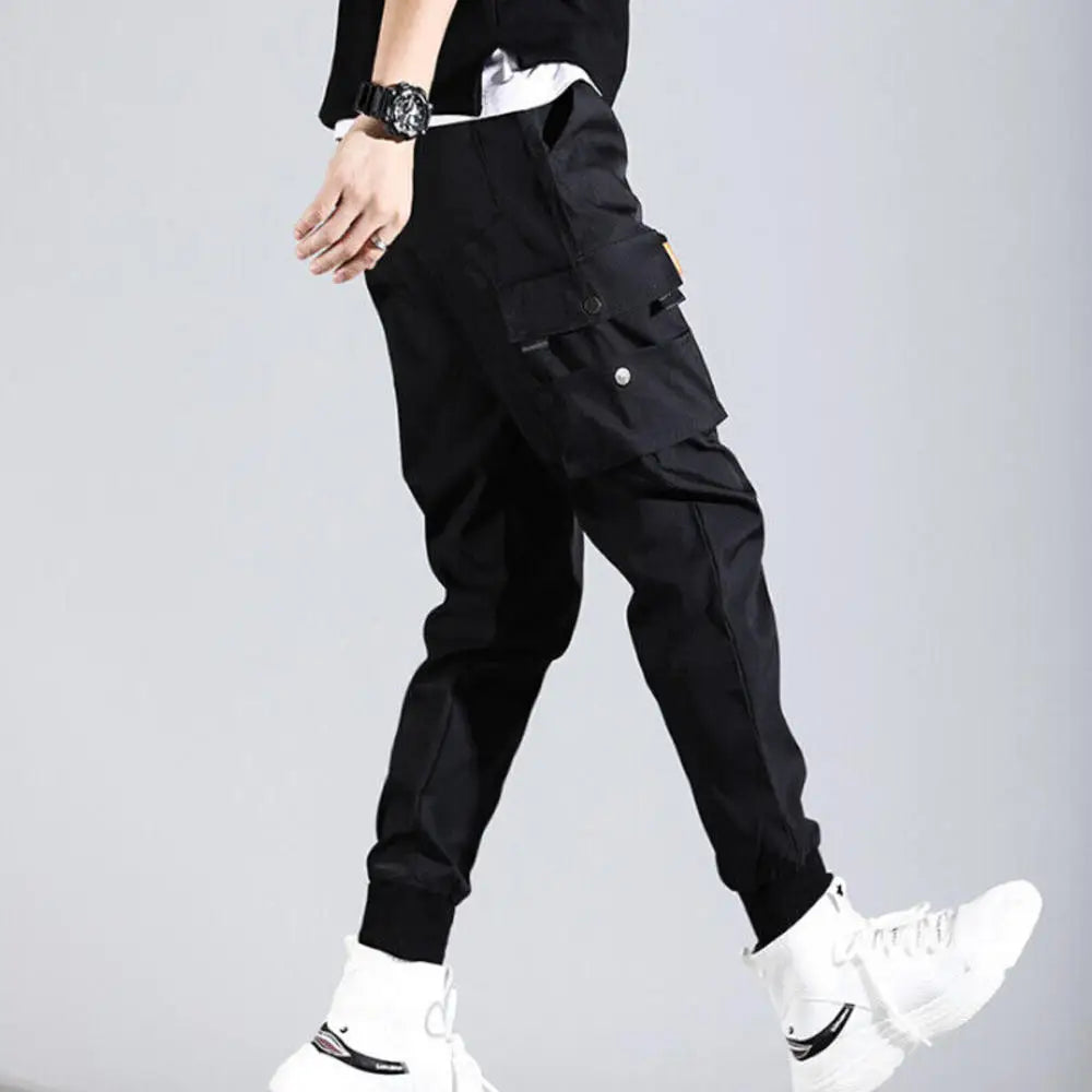 Men's Tactical Cargo Pants - High-Waisted Work Combat Trousers with Multiple Pockets, Casual Training Overalls for Jogging and Hiking