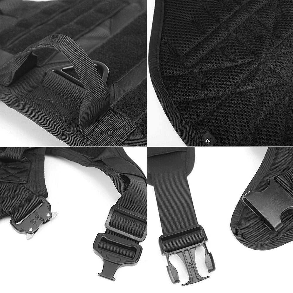Military Large Dog Harness - Tactical Training Vest and Leash Set for German Shepherds, K9s, and Malinois