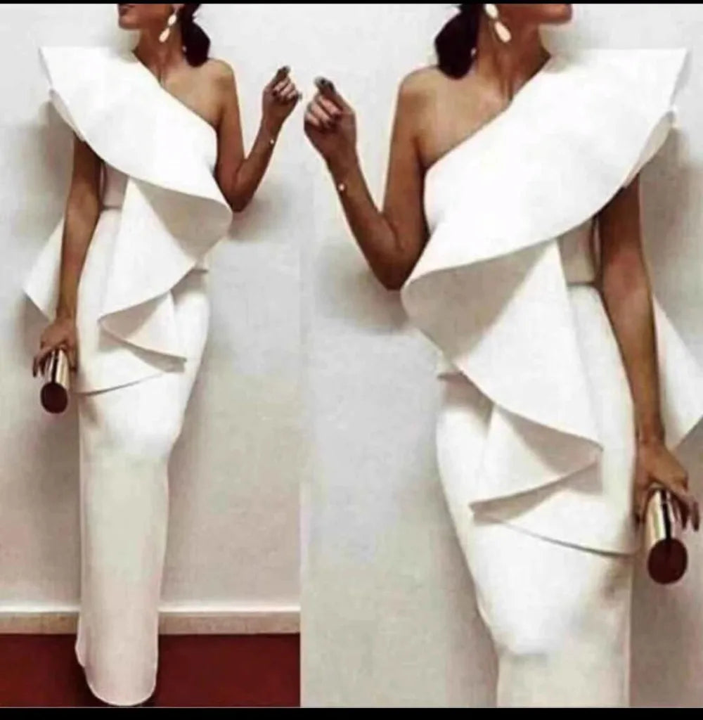 Chic & Sophisticated: One-Shoulder Ruffle Party Dress