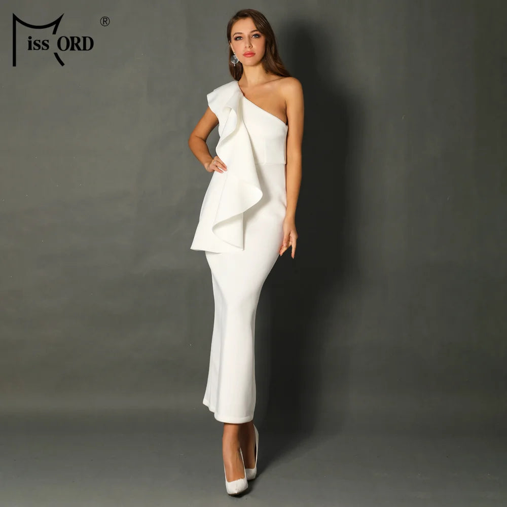 Chic & Sophisticated: One-Shoulder Ruffle Party Dress