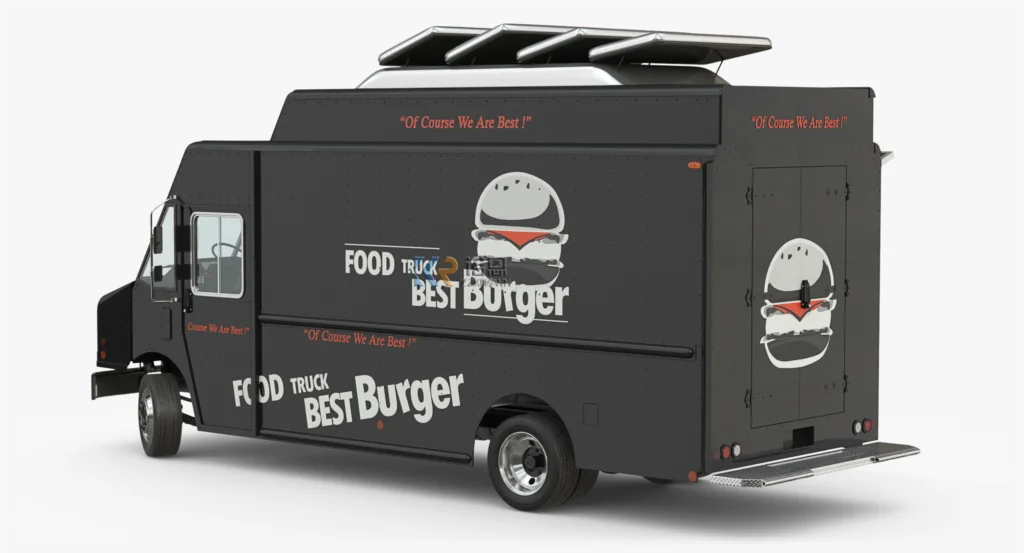 Mobile Food Trailer - Electric Ice Cream and Pizza Coffee Catering Cart, Fully Equipped for Food Service