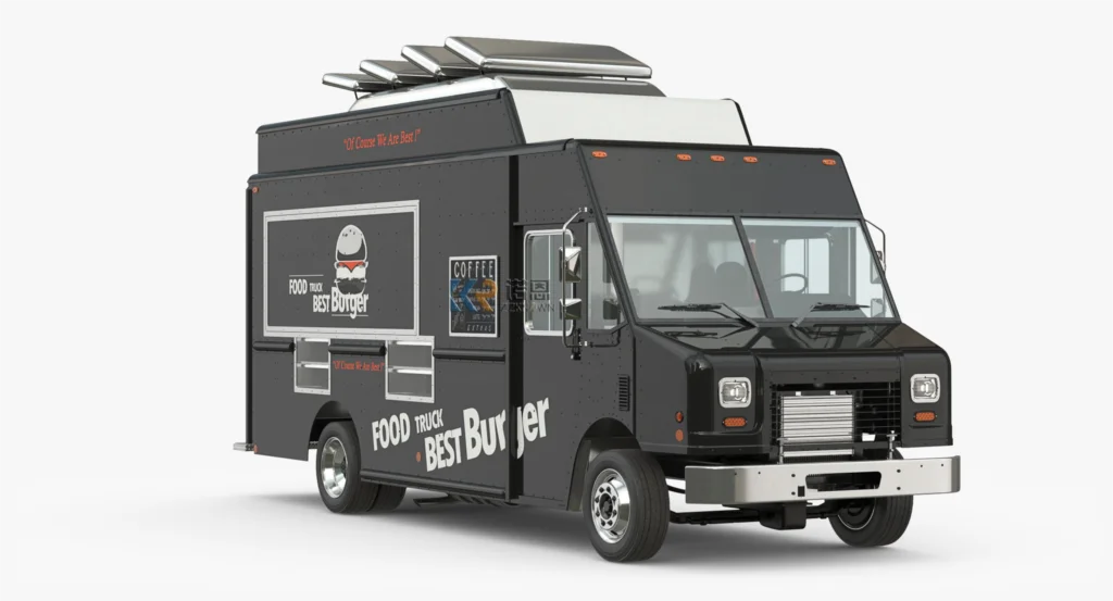 Mobile Food Trailer - Electric Ice Cream and Pizza Coffee Catering Cart, Fully Equipped for Food Service