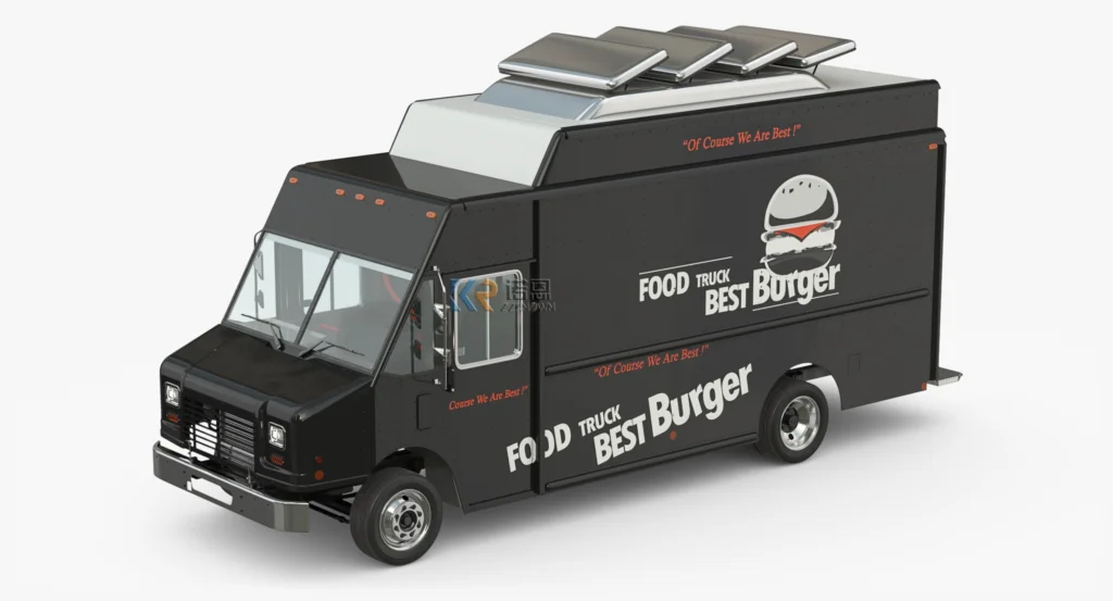 Mobile Food Trailer - Electric Ice Cream and Pizza Coffee Catering Cart, Fully Equipped for Food Service