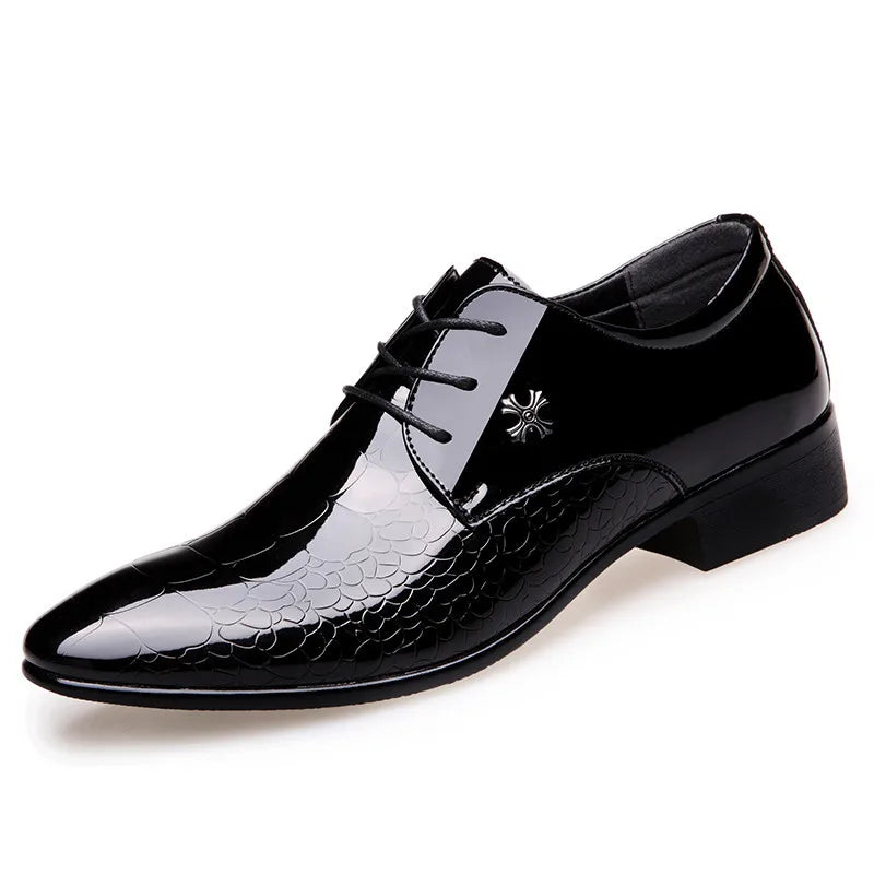 Italian Elegance: Patent Leather Oxford Shoes for Men