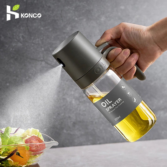 Glass Oil Spray Bottle 250ml - High Borosilicate Olive Oil Sprayer for Cooking, Air Fryer, Salad, and Baking