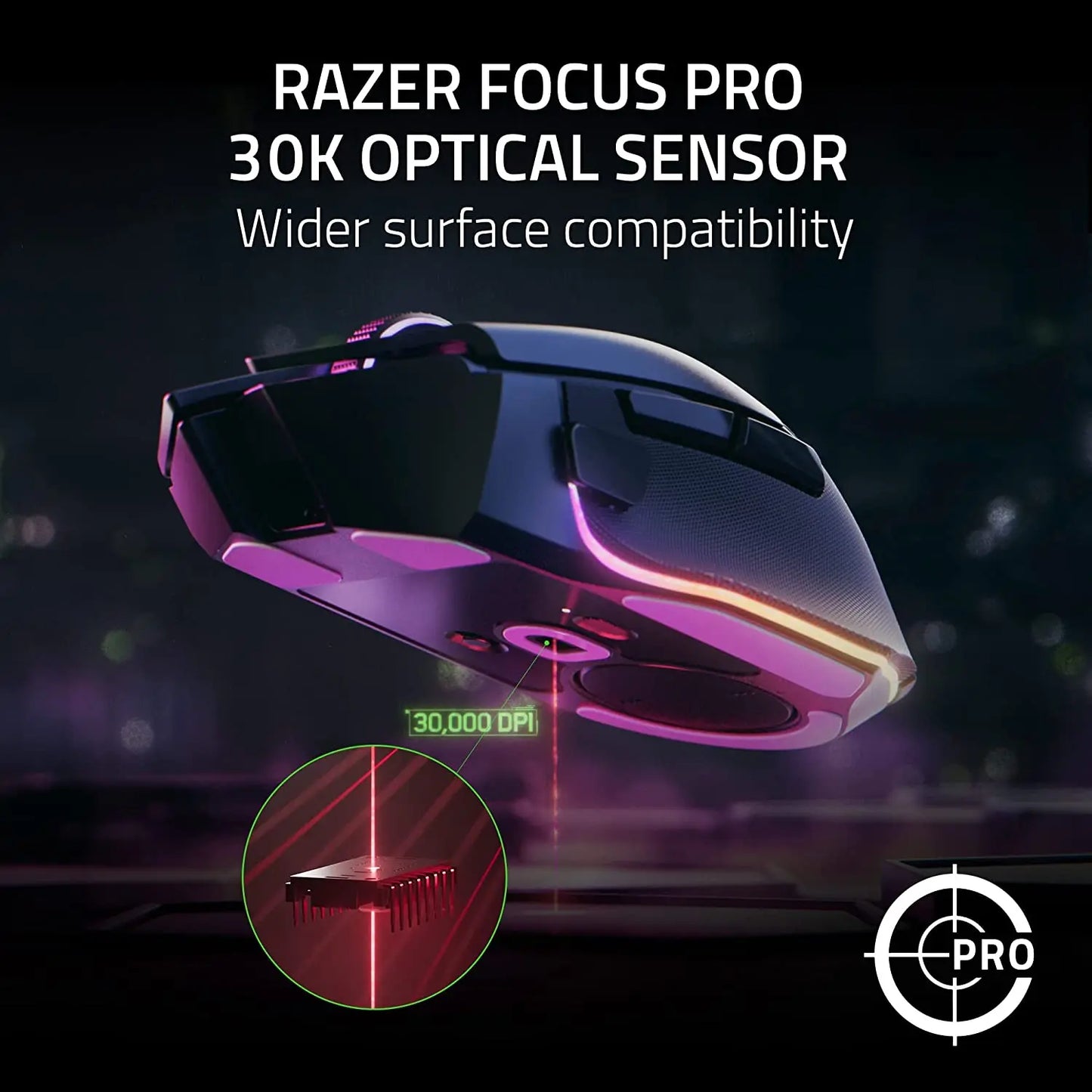 Original Razer Basilisk V3 Pro Wireless RGB Gaming Mouse - Fast Optical Switches, Gen-3, 11 Programmable Buttons, 30K Optical Sensor