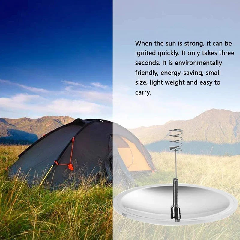 Outdoor Camping Solar Lighter - Portable Fire Starter, Essential for Emergency Travel Kits, Ideal for Hiking and Camping