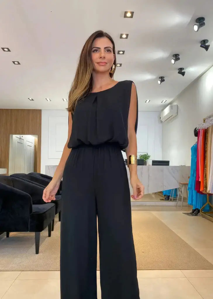 Stella Sleeveless Jumpsuit: Retro-Inspired Elegance Meets Modern Chic