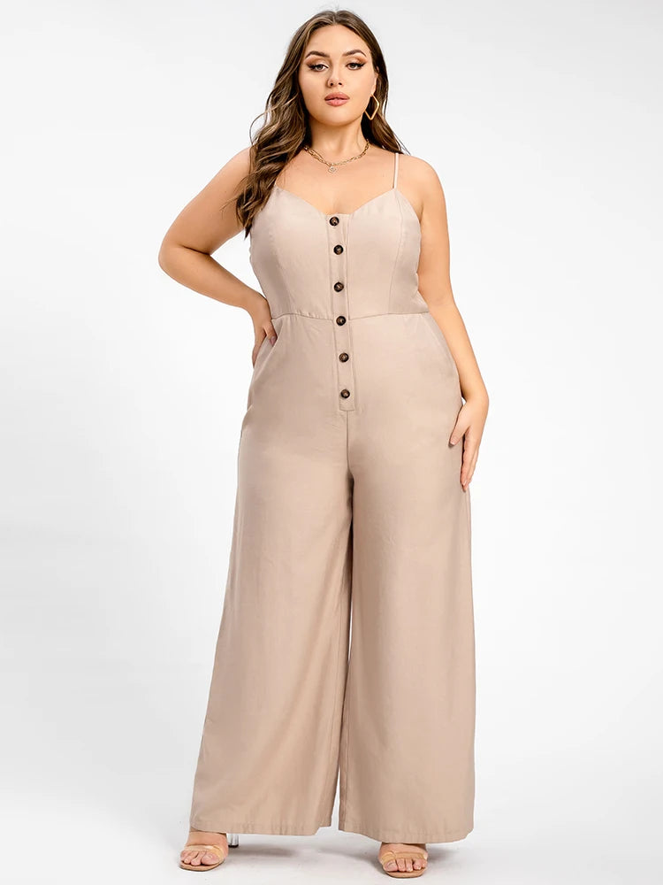 Embrace Effortless Chic: Plus Size Pleated Jumpsuit