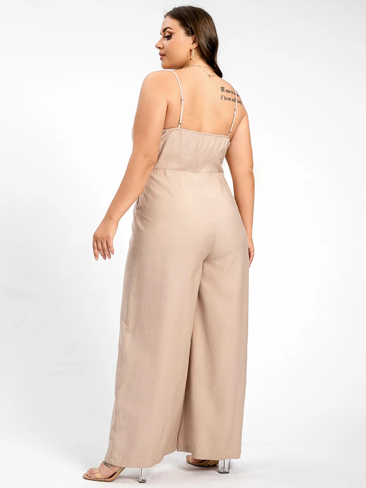 Embrace Effortless Chic: Plus Size Pleated Jumpsuit