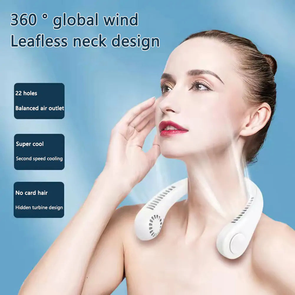 Portable Rechargeable Fan - Sleek, Concealed Turbo Design for Safe, On-the-Go Cooling