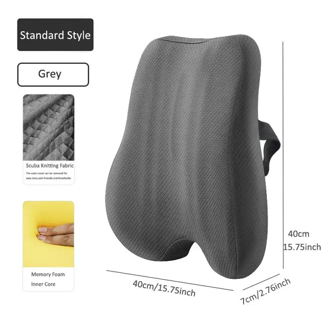 Memory Foam Seat Cushion & Back Support Pillow Set - Orthopedic Ergonomic Comfort