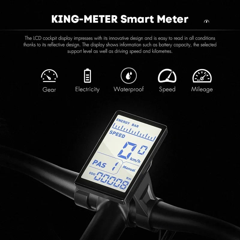 SH MX05 Electric Snow Bike - Full Shock Absorption, 26-Inch, 500W 48V 17.5Ah Brushless Motor Lithium Battery Bicycle