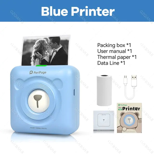 Mini Pocket Printer - Compact Wireless Thermal Photo Printer with Bluetooth Connectivity