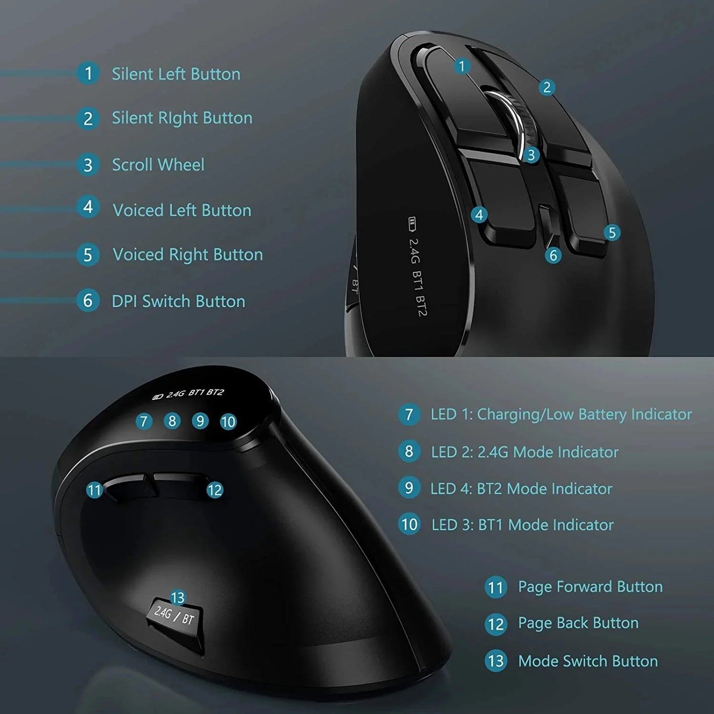 Seenda Vertical Wireless Mouse: Comfort and Connectivity for Work & Play
