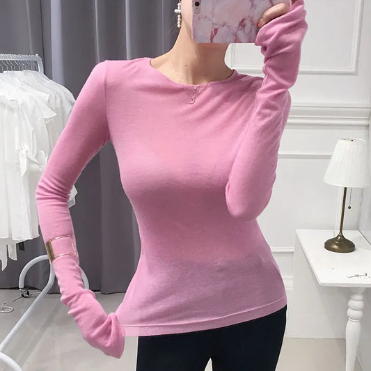 Sleek & Sexy: Long Sleeve Basic T-Shirt for Women