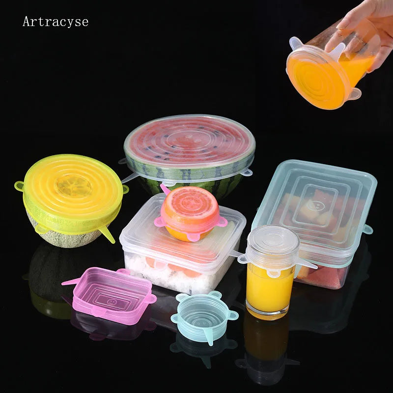 Silicone Stretch Cover Lids - Reusable, Durable, and Expandable Silicone Covers for Keeping Food Fresh