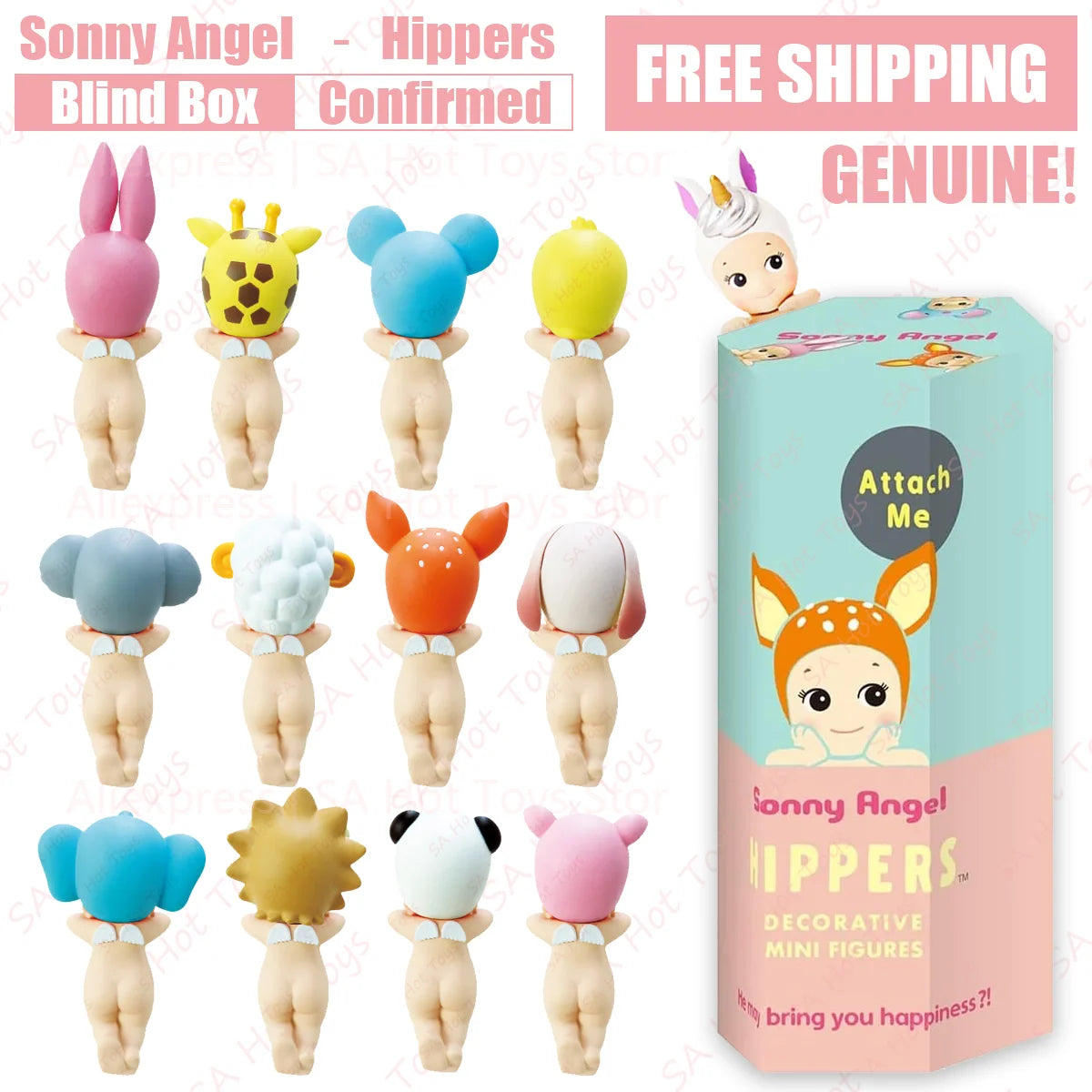 Sonny Angel Animal Hippers Blind Box with Confirmed Styles - Phone Screen Decorations and Birthday Gifts