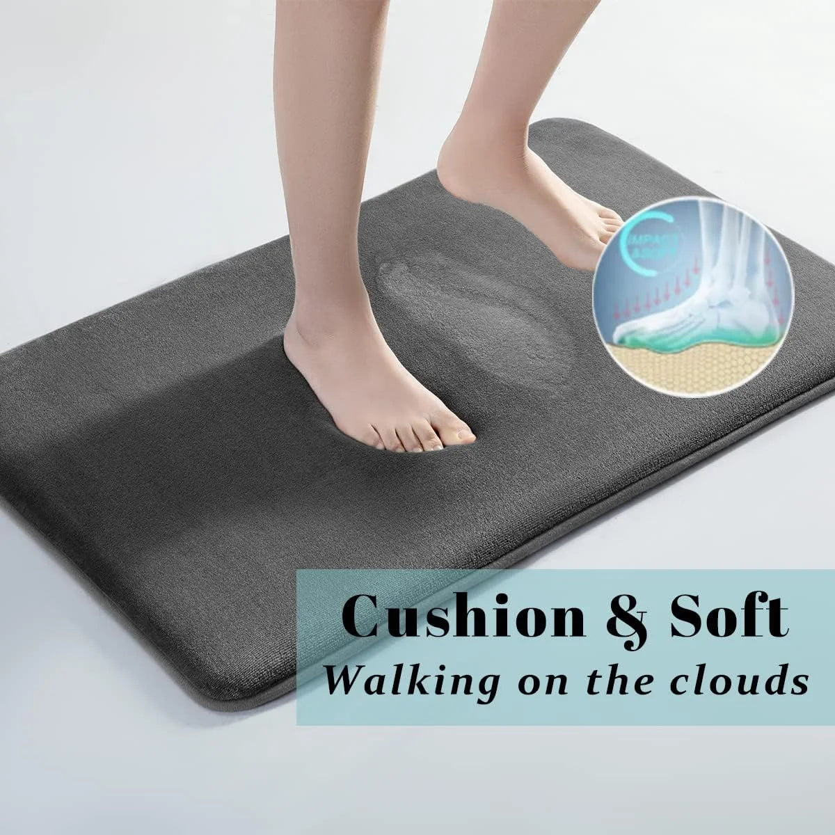 Super Absorbent Floor Mat - Coral Velvet Bathroom Mat, Anti-Slip Door Mat, Ideal for Bathrooms and Entryways