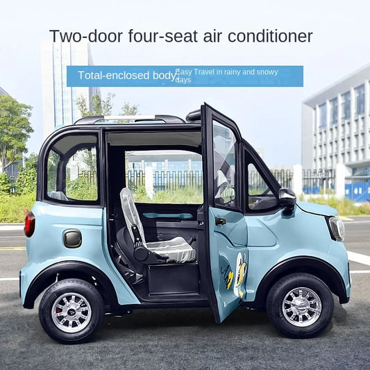 TLL Household New Energy Electric Scooter - Oil-Electric Hybrid Four-Wheel Battery Car