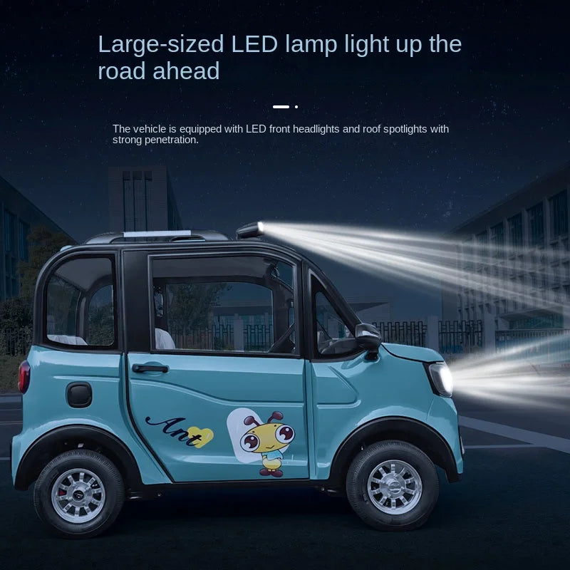 TLL Household New Energy Electric Scooter - Oil-Electric Hybrid Four-Wheel Battery Car