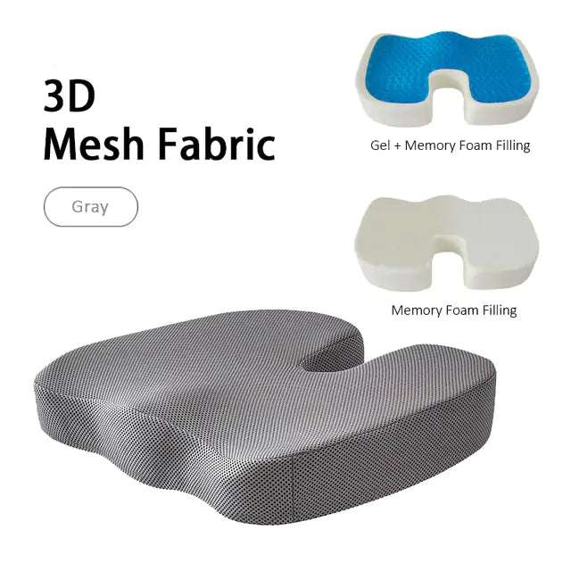 Gel Orthopedic Memory Foam U Coccyx Travel Seat Cushion - Ultimate Comfort On-the-Go