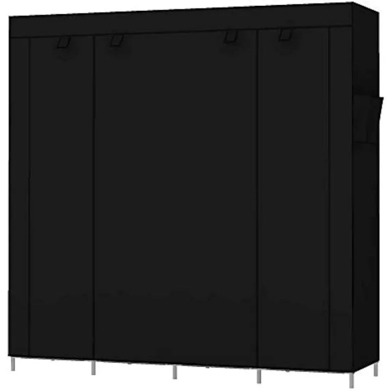UDEAR Portable Closet - Large Wardrobe Clothes Organizer with 6 Storage Shelves, Available in Black, Grey, Beige