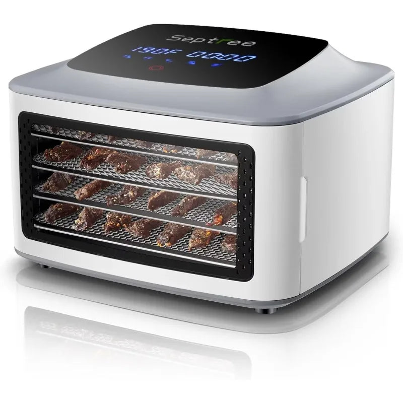 Upgraded 4-Layer Food Dehydrator - 400W Stainless Steel Tray Dryer Machine for Jerky with Deluxe Accessories Kit, 190°F