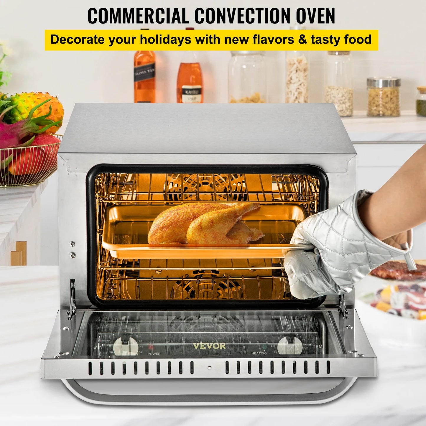 VEVOR Electric Oven - Commercial Multifunction Countertop, Available in 21L, 47L, 66L with 3/4-Layer Baking Machine Options for Home Use, Toaster, Pizza, and Convection Oven