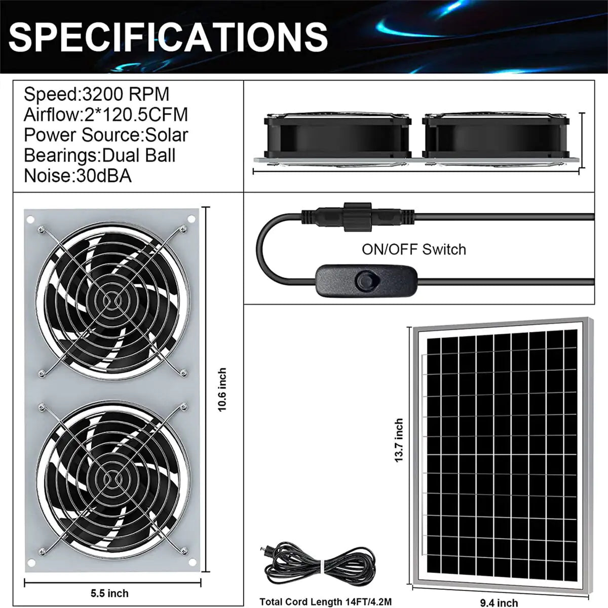Solar Power Ventilation Fan $179.99 THIS WEEK! LIMITED QUANTITY!