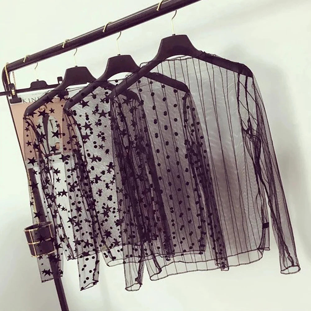 Effortlessly Romantic: Floral Lace T-Shirt with Mesh Accents