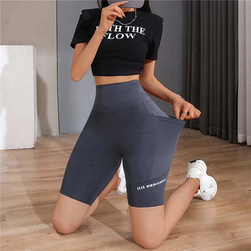 Women's High-Waist Sports Shorts - Fitness Tights for Yoga, Cycling, and Gym